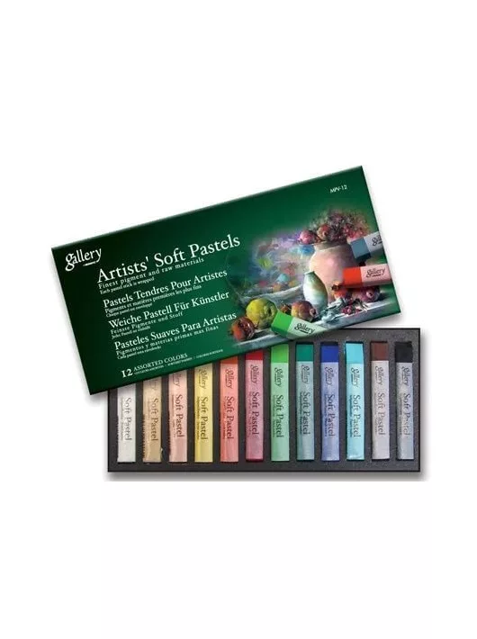 Extrafinom porpasztell kréta 12 db-os szett, Mungyo Gallery Artist' Soft Pastels MPV-12