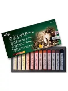   Extrafinom porpasztell kréta 12 db-os szett, földszínek, Mungyo Gallery Artist' Soft Pastels MPV-12