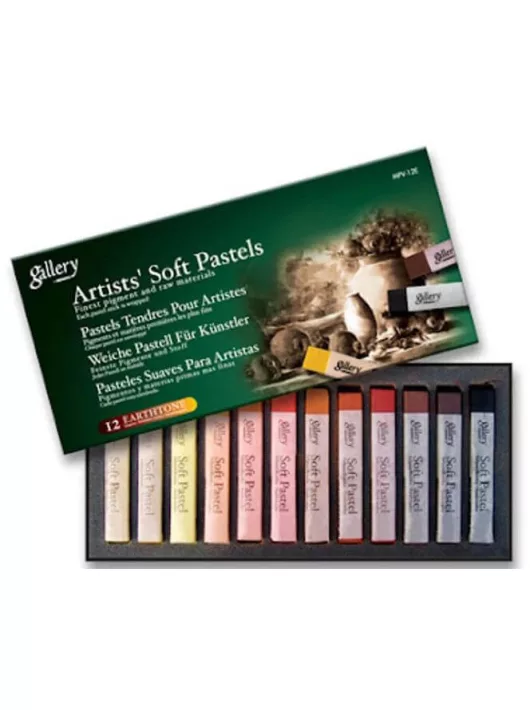 Extrafinom porpasztell kréta 12 db-os szett, földszínek, Mungyo Gallery Artist' Soft Pastels MPV-12