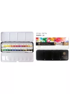   Akvarellfesték 24 félszilkével, alapszínek, Mungyo Professional Water Color MWPH-24