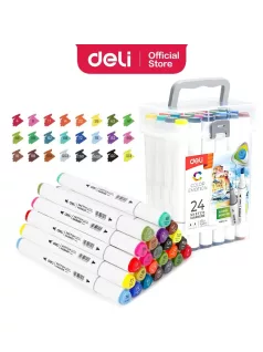 Sketch markerkészlet kétvégű, 24 darabos, Deli
