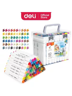 Sketch markerkészlet kétvégű, 60 darabos, Deli