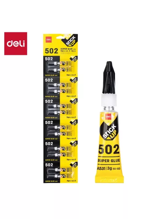 Pillanatragasztó, 2x3g, áttetsző, Deli