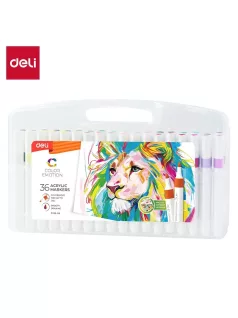 Akril filctoll készlet 36 db-os, háromszögletű, Deli