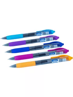   Zseléstoll, 0,5mm, kék tinta, vegyes tolltest színek, Nebulo
