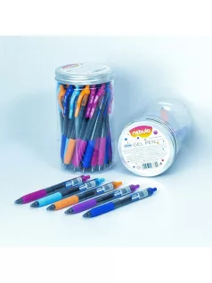   Zseléstoll, 0,5mm, kék tinta, vegyes tolltest színek, Nebulo