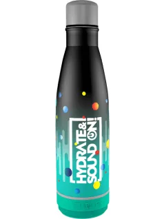   Nebulo thermo kulacs, fém, 460ml, beépített BLUETOOTH hangszóróval, fekete-türkiz