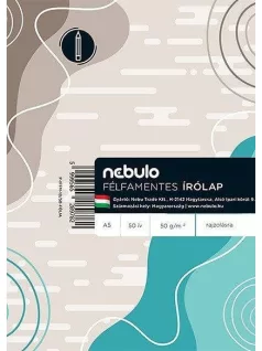 Írólap, A/5, félfamentes, 50 lap/csomag, 50g, Nebulo