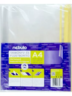   Füzet- és tankönyvborító, A/4, öntapadós csíkkal, 10 db/csomag, Nebulo