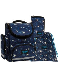   Harry Potter mintás ergonómikus iskolatáska klapnis, töltött tolltartóval és tornazsákkal, DF33