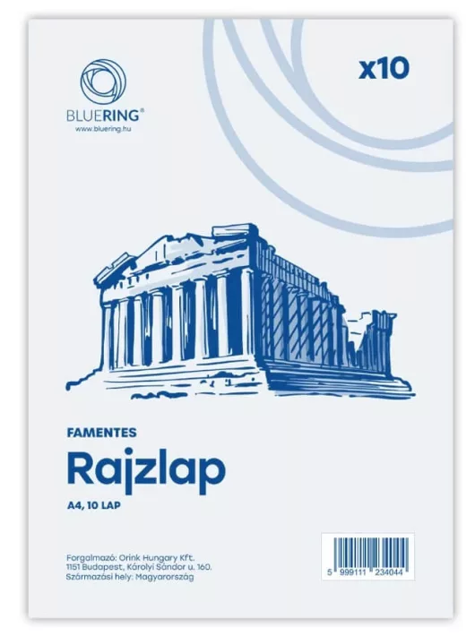 Rajzlap A/4, famentes, 120g, 10 lap/cs, Bluering