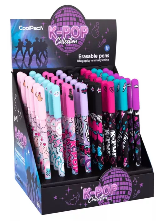 K-POP radírozható golyóstoll, kupakos, CoolPack K-Pop Collection, többféle