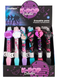   K-POP radírozható golyóstoll, nyomógombos, 27584CP, többféle