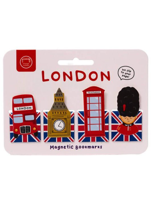 London mágneses könyvjelző, 4 db/csomag