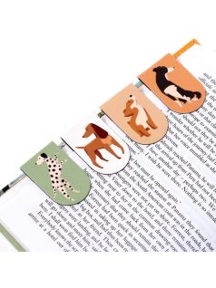 Kutyás mágneses könyvjelző, 4 db/csomag, Kutyafalka