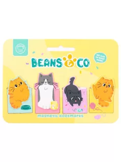   Cicás mágneses könyvjelző, 4 db/csomag, Beans & Társai Macskák