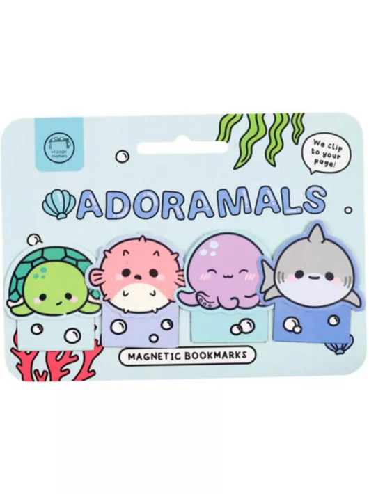 Tengeri állatok mágneses könyvjelző, 4 db/csomag, Édes Állatok - ADORAMALS