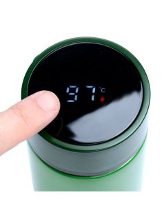   Minecraft mintás rozsdamentes acél thermo palack, digitális hőmérővel, 450 ml, Minecraft Creeper