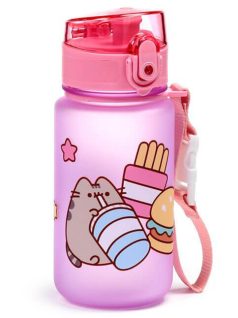   Pusheen cicás kulacs, 350ml, ínyenc Pusheen macska, rózsaszín