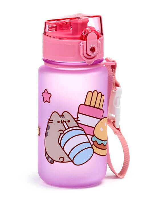 Pusheen cicás kulacs, 350ml, ínyenc Pusheen macska, rózsaszín