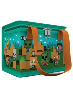   Minecraft mintás uzsonnás táska, hűtőtáska, 21x16x14cm, Minecraft Steve & Alex
