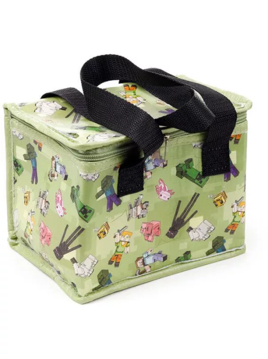 Minecraft mintás uzsonnás táska, hűtőtáska, 20,5x16x13,5cm, Minecraft karakterek