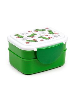   Minecraft mintás ételhordó, uzsonnás doboz szett, evőeszközökkel, Minecraft Creeper és TNT