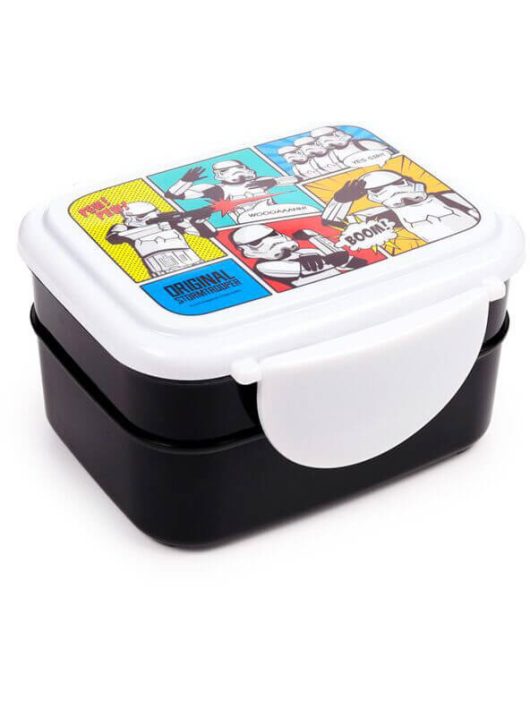 Star Wars ételhordó, uzsonnás doboz szett, evőeszközökkel, Bento, Az Eredeti Stormtrooper