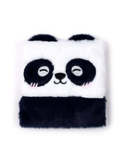   Pandás napló, 16x15cm, plüss borítóval, vonalas, Susu, a panda
