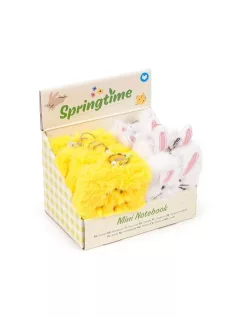   Nyuszis és csibés napló kulccsal, A/7, plüss borítóval, vonalas, Springtime