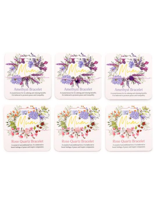 Drágaköves karkötő anyák napjára, Mum, többféle változat