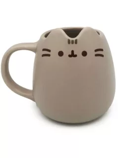   Pusheen cicás bögre, kerámia, szürke, Pusheen macska formájú