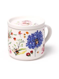 Nektármezők bögre fedéllel, kerámia, 420 ml