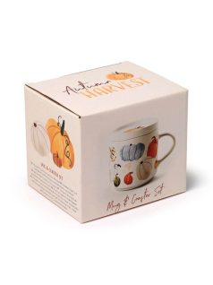   Őszi szüret (tök mintás) bögre fedéllel, kerámia, 420 ml