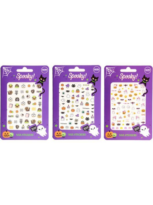 Körömmatrica, öntapadós, foszforeszkálós, Halloweeni Kísérteties, többféle