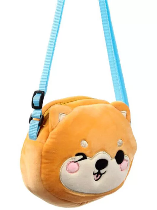 Keresztpántos válltáska, 16x19x6cm, plüss, Édes Állatok, Shuggs, A Shiba Inu Kutya