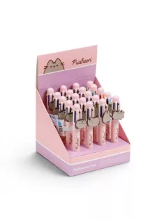   Pusheen cicás többszínű toll (6 szín), Pusheen figuradísszel, többféle