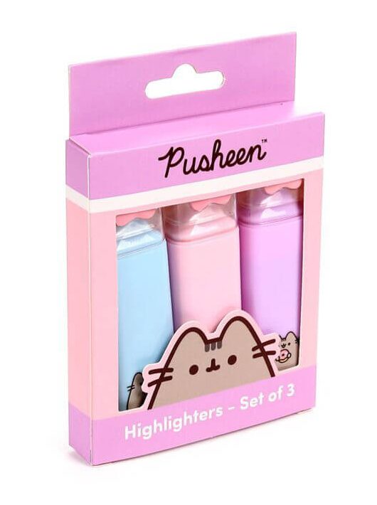 Pusheen cicás szövegkiemelő szett, 3 db/szett, Pusheen macska mancsa