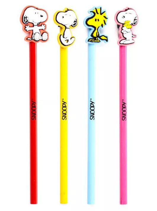 Snoopy ceruza PVC figurával, Snoopy & Woodstock, Peanuts, többféle