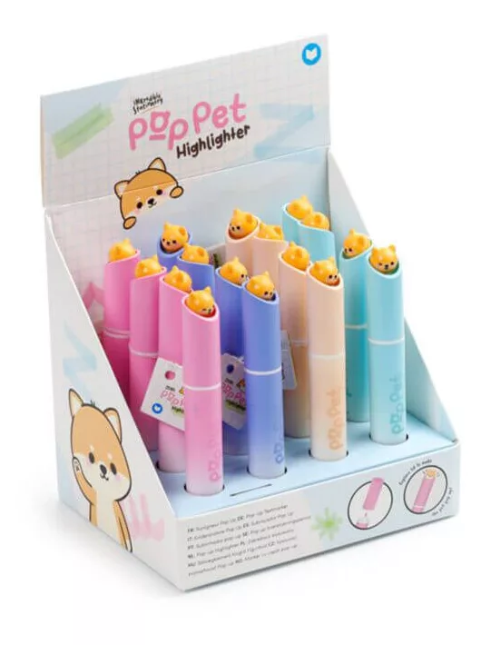 Szövegkiemelő toll kiugró figurával, Shiba Inu Kutya, Édes Állatok - ADORAMALS