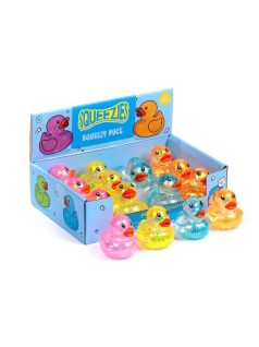   Glitteres, nyomogatható gumikacsák, antistressz játék, 5,5x4cm, többféle