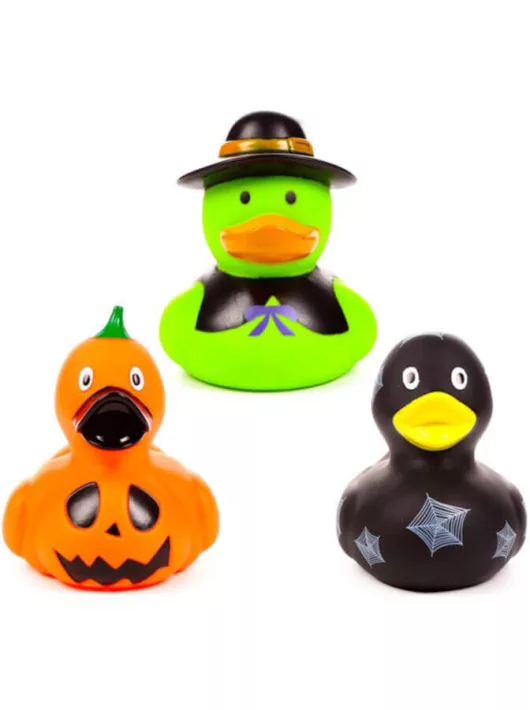 Hallowweni gumikacsák, fürdőjáték, 8x7x9cm, kísérteties Spooky, 3 féle