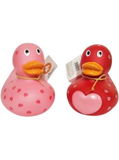   Szivecskés gumikacsák, fürdőjáték, 8x9x9cm, Amore, 2 féle