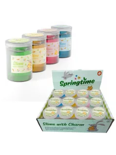   Slime 7cm-es műanyag palackban, húsvéti figurával, Springtime, 4 féle változat