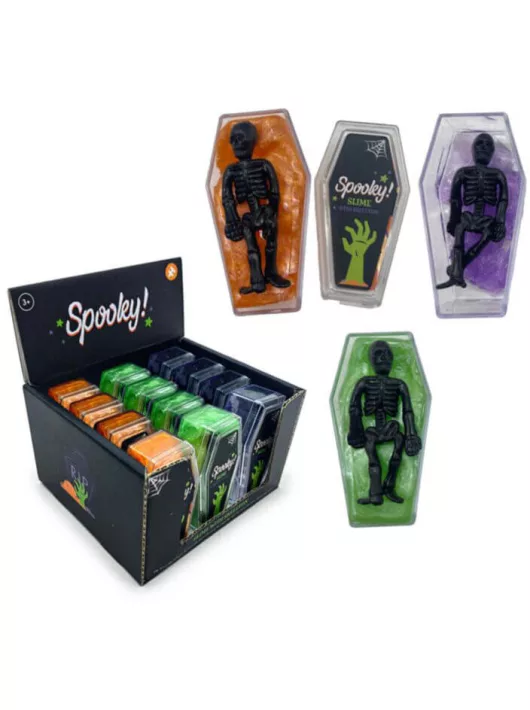 Slime, csontváz koporsóban, kísérteties Spooky, többféle változat