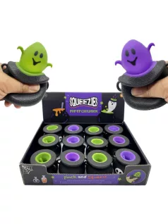   Halloweeni nyomogatható antistressz játék, üstből kiugró szellem, kísérteties Spooky, kétféle változat