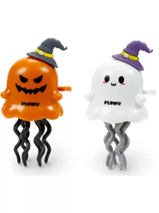 Halloweeni felhúzhatós táncoló játék, szellem, kísérteties Spooky, kétféle változat