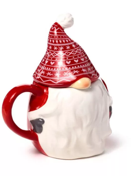 Karácsonyi bögre, kerámia, kukucskáló manó, Scandi Jolly Gonks, 450ml, 1 db