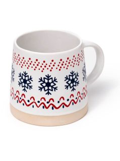 Karácsonyi bögre, kerámia, 420 ml, hópihe