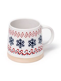 Karácsonyi bögre, kerámia, 420 ml, hópihe